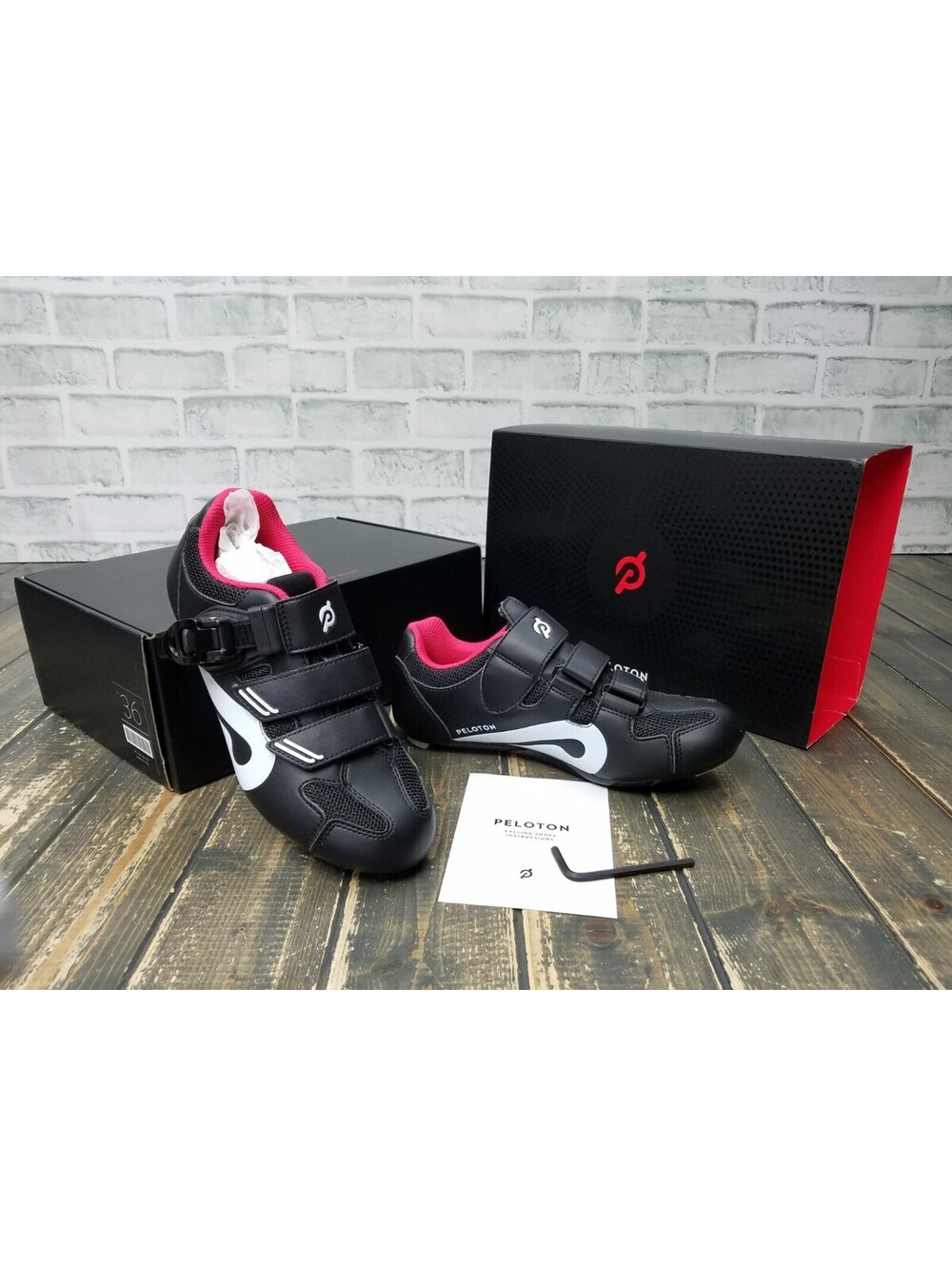Peloton Bike Cycling Shoes Women's PL-SH-B-36 Black White Women's US 6 / EU 36